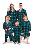 Dark Green Plaid Christmas Family Matching 2 Pieces Pajamas Set