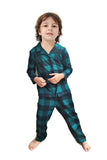 Dark Green Plaid Christmas Family Matching 2 Pieces Pajamas Set