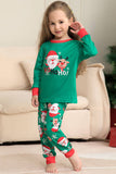 Green Santa Claus and Deer Christmas Family Matching Pajamas Set