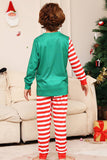 Green and Red Stripes Christmas Family Matching Pajamas Set