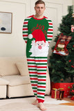 Green and Red Stripes Christmas Santa Claus Family Pajamas Set