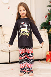 Christmas Black Deer and Snowflake Family Matching Pajamas Set