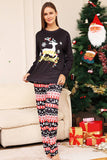 Christmas Black Deer and Snowflake Family Matching Pajamas Set