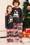 Christmas Black Deer and Snowflake Family Matching Pajamas Set