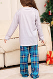 Grey Deer and Blue Plaid Christmas Family Matching Pajamas Set