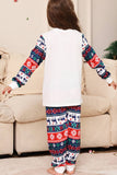 White and Blue Deer Snowflake Pattern Christmas Family Matching Pajamas Set