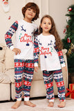 White and Blue Deer Snowflake Pattern Christmas Family Matching Pajamas Set