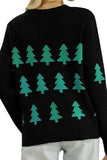 Black Christmas Tree Sweater with Long Sleeves