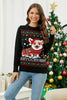Load image into Gallery viewer, Black Red Cute Dog Christmas Sweater with Long Sleeves