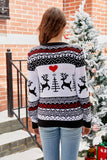 Long Sleeves Reindeer Pattern Christmas Sweater