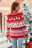 Long Sleeves Reindeer Pattern Christmas Sweater