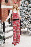 Christmas Red Snowflake Knitted Jumpsuits