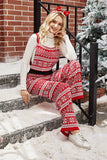 Christmas Red Snowflake Knitted Jumpsuits