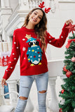 Christmas Blue Penguin Knitted Pullover Sweater