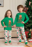 Christmas Family Matching Pajamas Green Santa Claus Print Pajamas Set