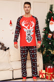 Christmas Family Matching Pajamas Black Red Deer Printed Pajamas Set