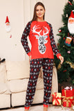 Christmas Family Matching Pajamas Black Red Deer Printed Pajamas Set