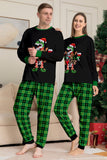 Christmas Family Wine Lover Dinosaur Print Pajamas Set