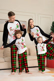 Christmas Family Black White Deer Printed Plaid Pajamas Set