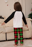 Christmas Family Black White Deer Printed Plaid Pajamas Set