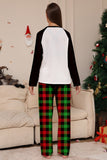 Christmas Family Black White Deer Printed Plaid Pajamas Set