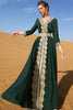 Load image into Gallery viewer, Dark Green Long Sleeves Caftan Marocain