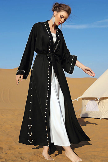 Vintage Black Pearls Moroccan Kaftan