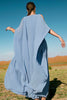 Load image into Gallery viewer, Grey Blue Cold Shoulder Moroccan Kaftan