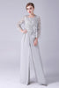 Load image into Gallery viewer, Silver Chiffon Pant and Lace Top Mother of The Bride Pant Suits
