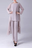 Apricot Long Sleeves 3 Pieces Mother of the Bride Pant Suits