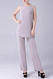 Apricot Long Sleeves 3 Pieces Mother of the Bride Pant Suits