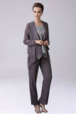 Dusk Sequin 3 Pieces Mother of the Bride Pant Suits