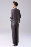 Dusk Sequin 3 Pieces Mother of the Bride Pant Suits