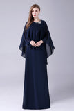 A-Line Scoop Neck Floor-Length Chiffon Mother of the Bride Dress