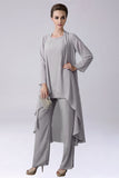 Sliver Jumpsuit/Pantsuit Separates Floor-Length Chiffon Mother of the Bride Dress