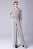 Load image into Gallery viewer, Sliver Jumpsuit/Pantsuit Separates Lace Chiffon Mother of the Bride Dress