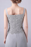 Sliver Jumpsuit/Pantsuit Separates Lace Chiffon Mother of the Bride Dress