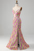 Load image into Gallery viewer, Hot Pink Sparkly Mermaid Prom Dress with Slit