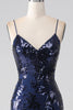 Load image into Gallery viewer, Shimmering Sequin Mermaid Spaghetti Strap Prom Dress with Slit