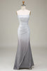 Load image into Gallery viewer, Grey Mermaid Sparkly Prom Dress with Pleated