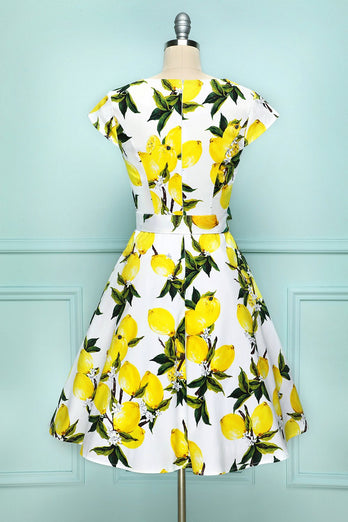 Yellow Lemon Print Dress
