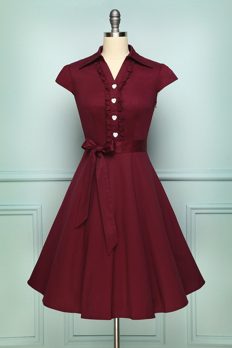 Load image into Gallery viewer, 50s Burgundy Swing