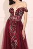 Load image into Gallery viewer, Burgundy Beaded Long Prom Dress