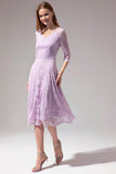 Lavender Midi Lace Dress