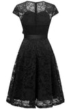 Black Lace Party Dress with Sleeves