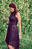 Load image into Gallery viewer, Burgundy Lace Asymmetrical Dress
