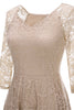 Load image into Gallery viewer, Champagne 3/4 Sleeves Lace Party Dress