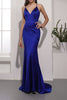 Load image into Gallery viewer, Royal Blue Satin Evening Dress