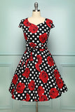 Black Red Rose Dot