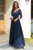 Load image into Gallery viewer, Navy Lace and Chiffon Mother of the Bride Dress